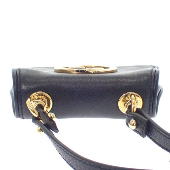Gucci Blondie Card Case Leather Black Gold Hardware - Picture 8 of 10